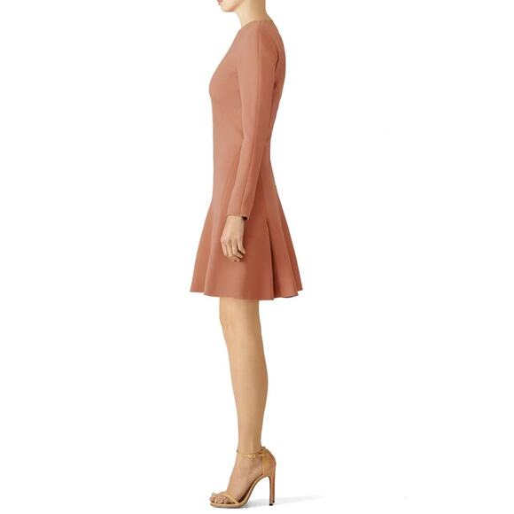 Carven Bois De Rose Crepe Hourglass Crew Dress SZ 38 - Picture 3 of 11